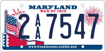 MD license plate 2AA7547