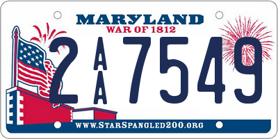 MD license plate 2AA7549