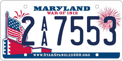 MD license plate 2AA7553