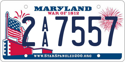 MD license plate 2AA7557