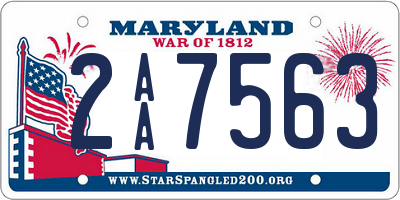 MD license plate 2AA7563