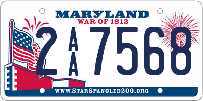 MD license plate 2AA7568