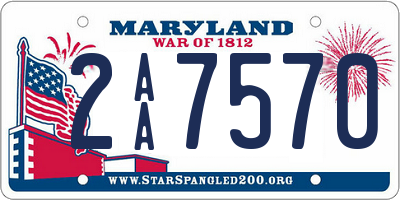 MD license plate 2AA7570