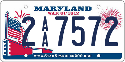 MD license plate 2AA7572