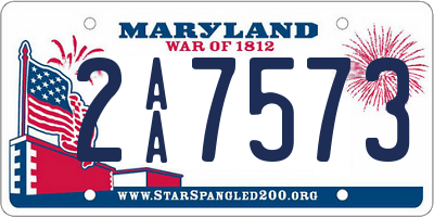 MD license plate 2AA7573