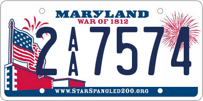 MD license plate 2AA7574
