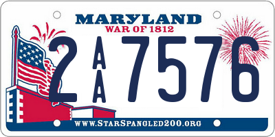 MD license plate 2AA7576