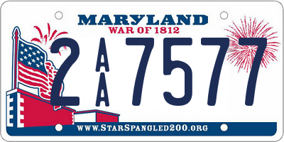 MD license plate 2AA7577