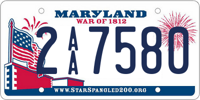 MD license plate 2AA7580