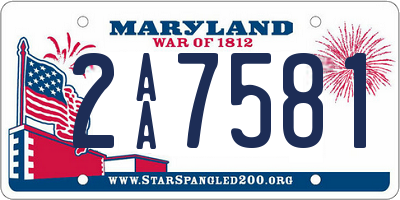 MD license plate 2AA7581