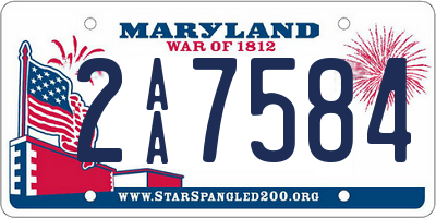 MD license plate 2AA7584