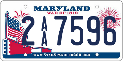 MD license plate 2AA7596