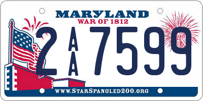 MD license plate 2AA7599