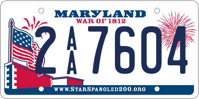 MD license plate 2AA7604