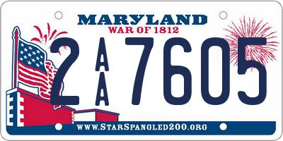 MD license plate 2AA7605