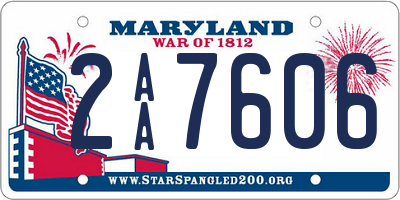 MD license plate 2AA7606