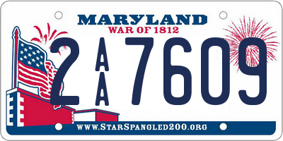 MD license plate 2AA7609