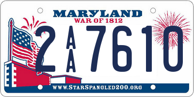 MD license plate 2AA7610