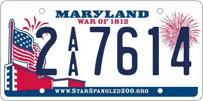 MD license plate 2AA7614