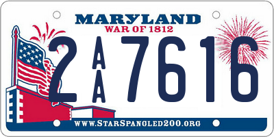 MD license plate 2AA7616
