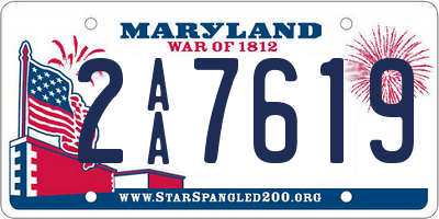 MD license plate 2AA7619