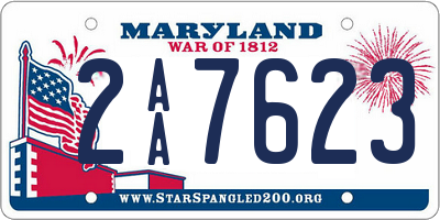 MD license plate 2AA7623