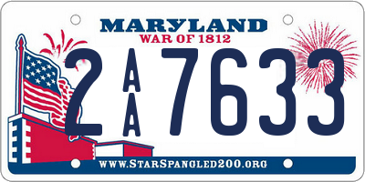 MD license plate 2AA7633