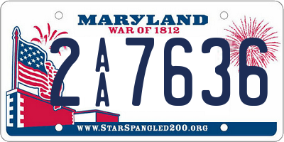 MD license plate 2AA7636