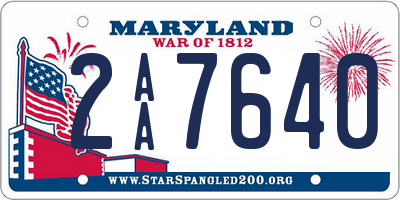 MD license plate 2AA7640