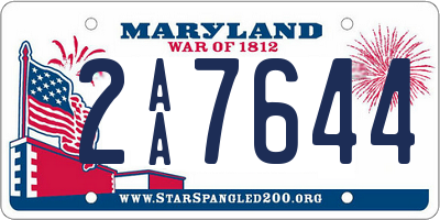 MD license plate 2AA7644