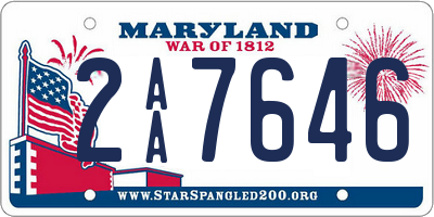 MD license plate 2AA7646