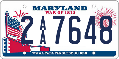 MD license plate 2AA7648