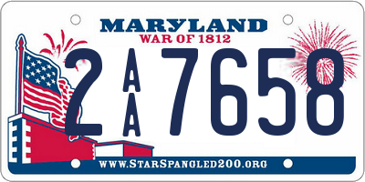 MD license plate 2AA7658