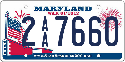 MD license plate 2AA7660