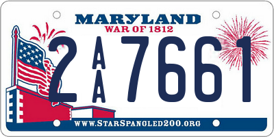 MD license plate 2AA7661