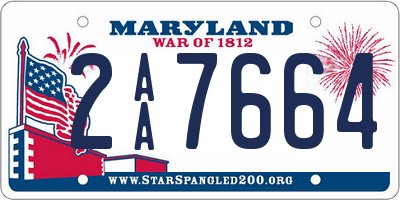 MD license plate 2AA7664