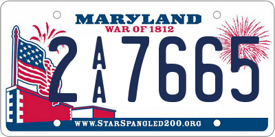 MD license plate 2AA7665