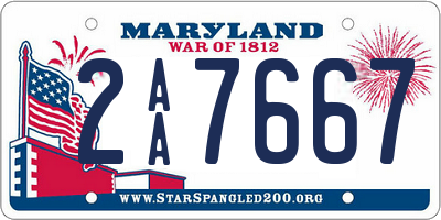 MD license plate 2AA7667