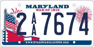 MD license plate 2AA7674