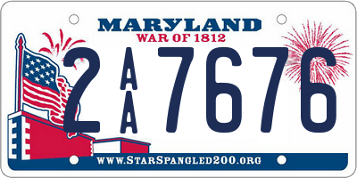 MD license plate 2AA7676