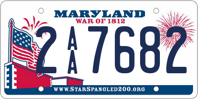 MD license plate 2AA7682