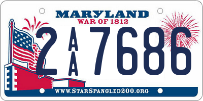 MD license plate 2AA7686