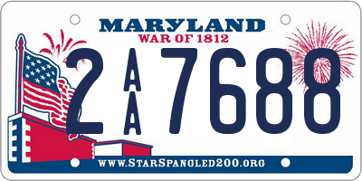 MD license plate 2AA7688