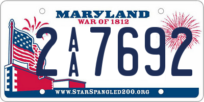 MD license plate 2AA7692