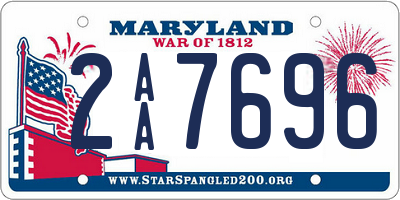 MD license plate 2AA7696