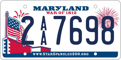 MD license plate 2AA7698