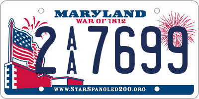 MD license plate 2AA7699