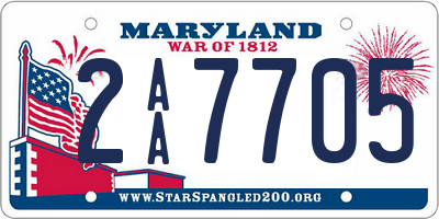 MD license plate 2AA7705