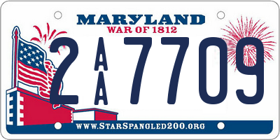 MD license plate 2AA7709