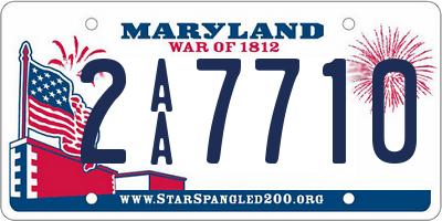 MD license plate 2AA7710